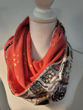 Load image into Gallery viewer, The Cat&#39;s Meow Double Loop Combo Flannel/Knit Infinity Scarf
