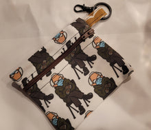 Load image into Gallery viewer, Bernie Sits Mini Clip-On Zipper Pouch with Swivel Clasp and Keyring
