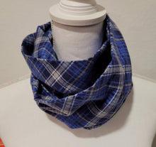 Load image into Gallery viewer, Blue Plaid Flannel Scarf
