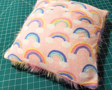 Load image into Gallery viewer, Rainbow Faux Fur Throw Pillow Cover
