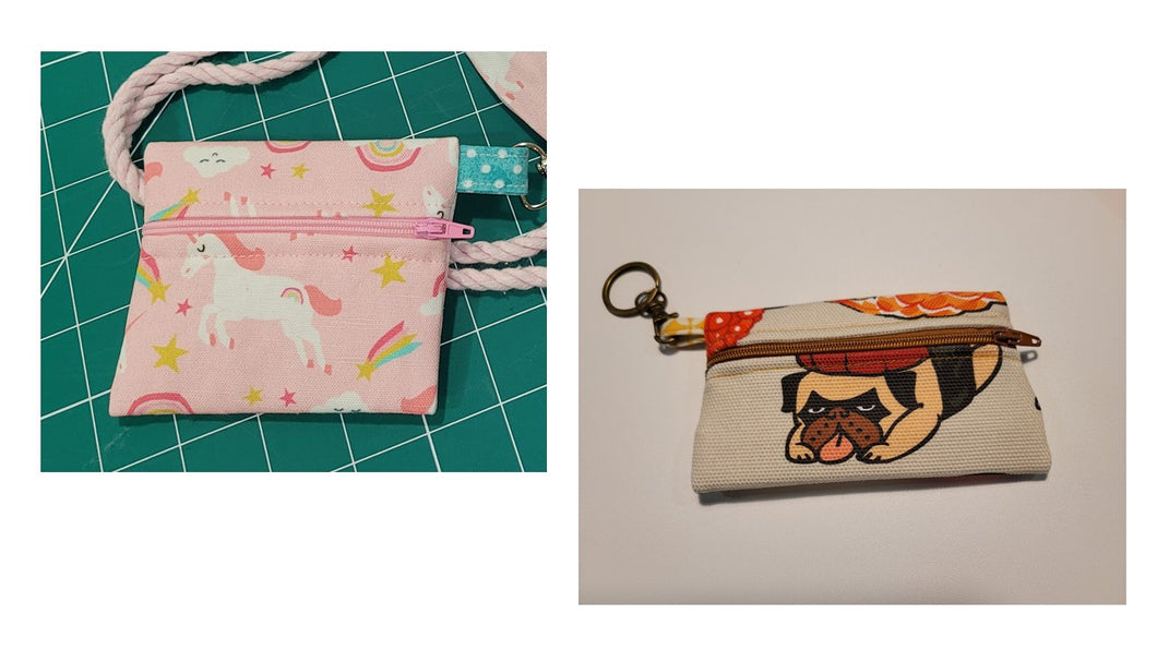 Customizable Mini Clip-on Zipper Pouch with Swivel Clasp and Keyring